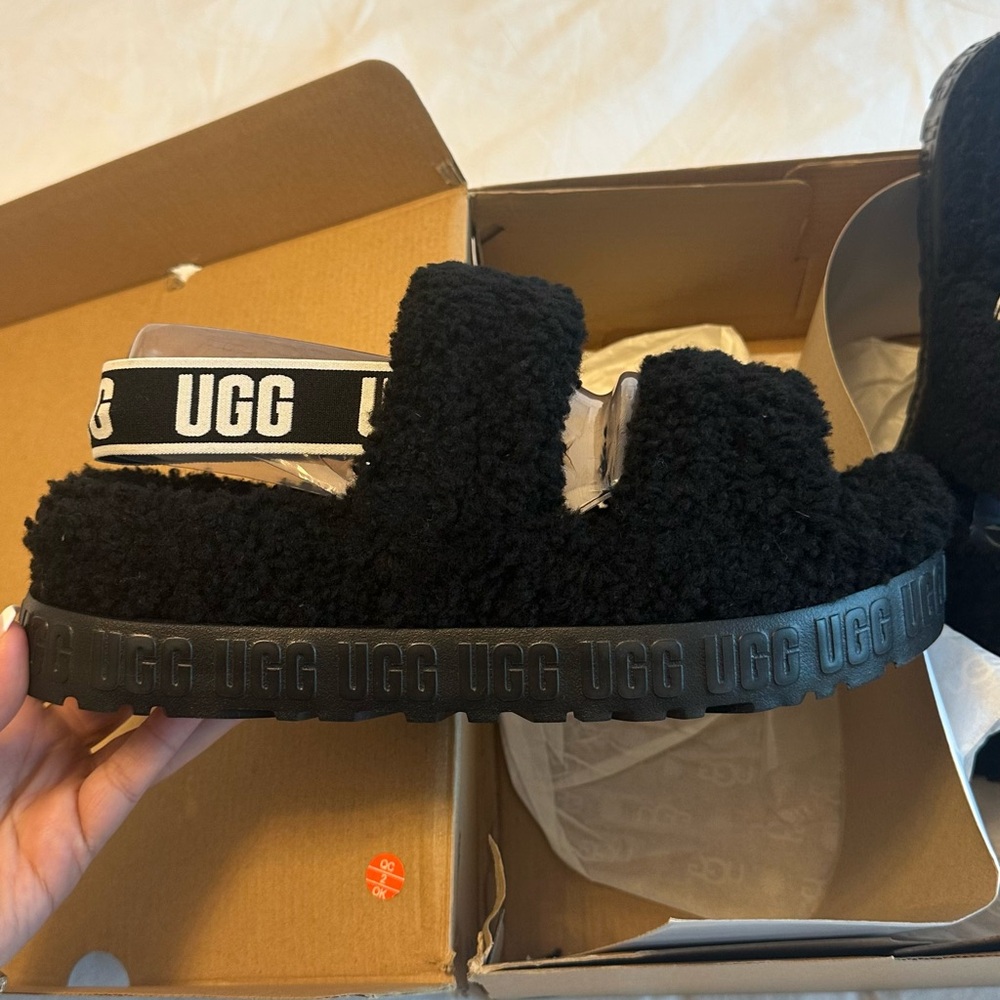 UGG SHEARLING SLIPPERS WITH LOGO BAND